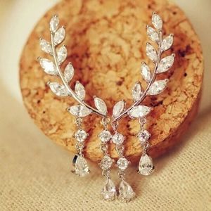 Elegant Gold Drop Earrings for Women Cubic Zircon